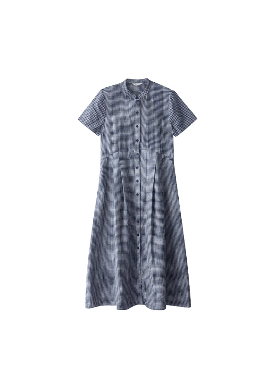 Evie | Heritage Check Linen Midi Dress™ (plus size)